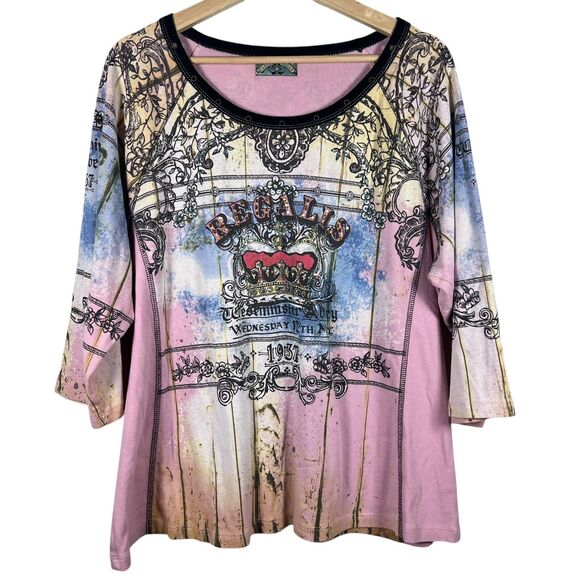 Vintage Vanilla Sugar Tshirt Top Womens Plus Fits L Y2K Hippie Punk Grunge Regal - Picture 1 of 9